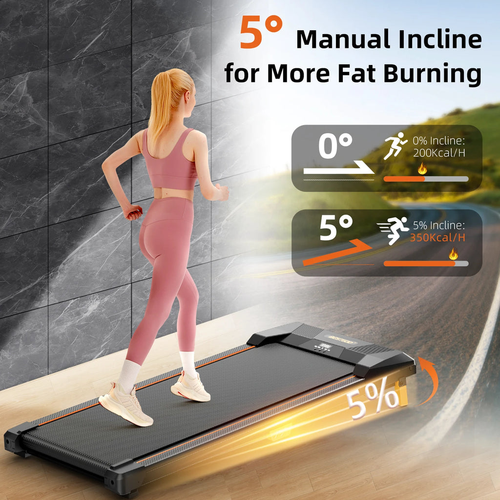 Under Desk Treadmill - 330lb Capacity, 2.5HP Portable Walking Pad for Home