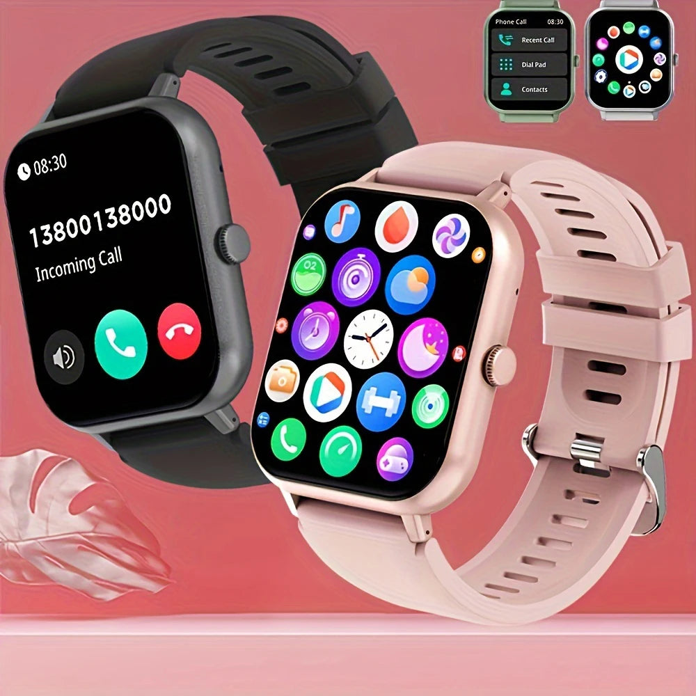 Unisex Smartwatch: Make Calls, Track Sports, and iPhone & Android Compatible