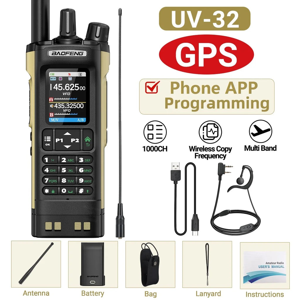 Powerful 10W Ham Radio with GPS, Bluetooth & 2.0" Screen