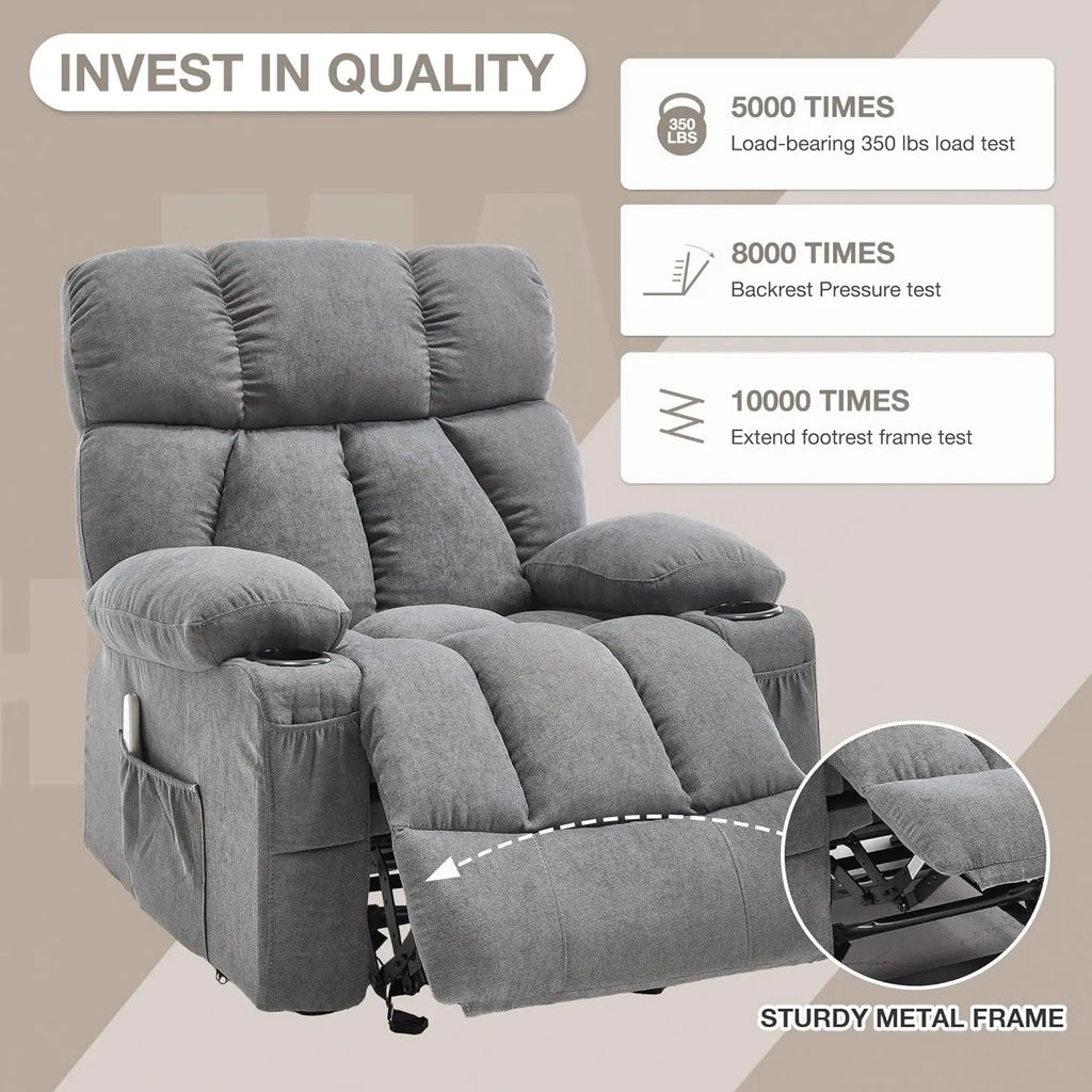 Comfy Rocker Recliner with Vibration Massage & Heat for Full Body Relaxation