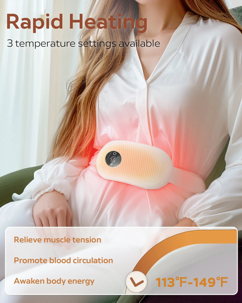 Portable Heating Pad for Women: Fast-Heating for Period Cramps, Back, & Tummy
