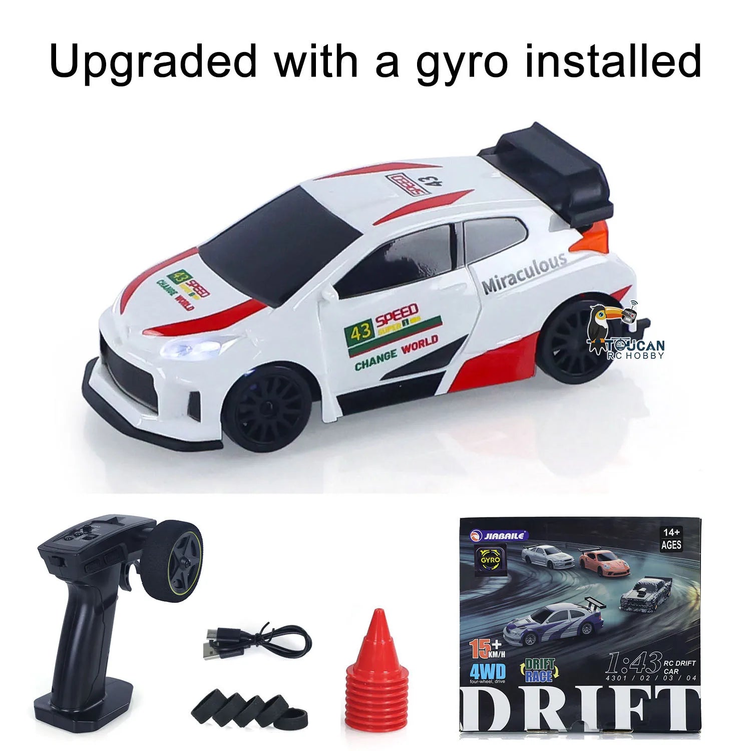 High-Speed 4WD RC Drifting Car (1:43 Scale)