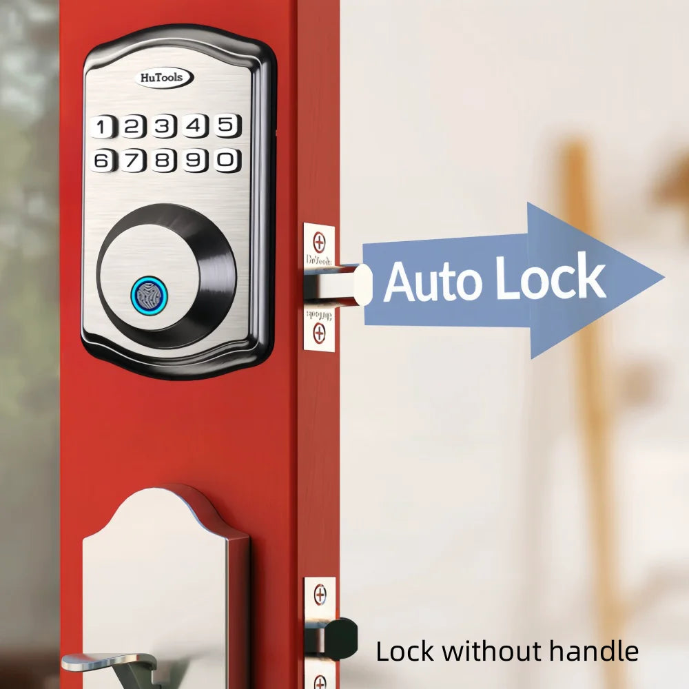 Smart Keypad Door Lock, Fingerprint Entry Deadbolt, 20 User Codes, Easy To Install And Program