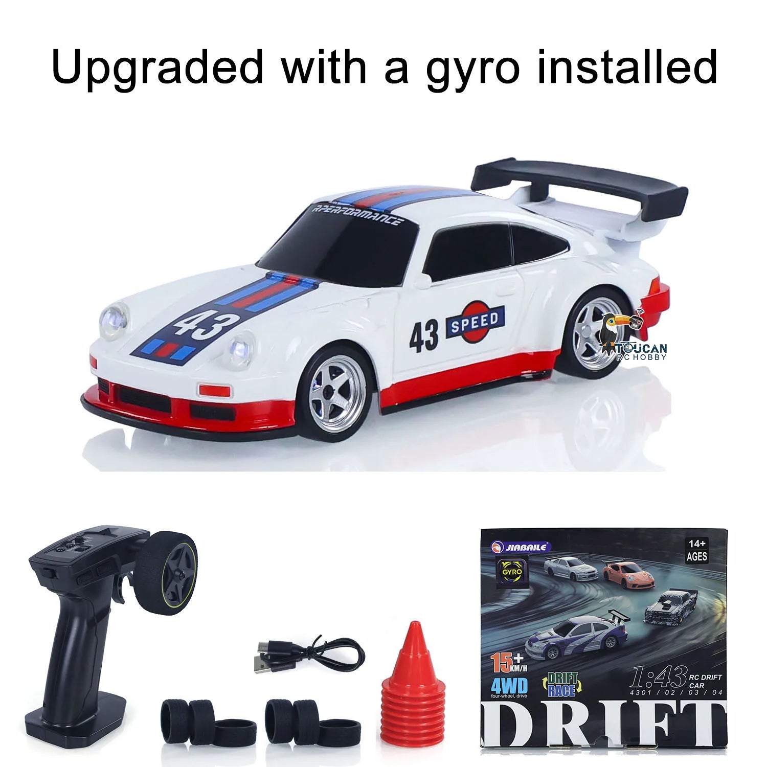 High-Speed 4WD RC Drifting Car (1:43 Scale)