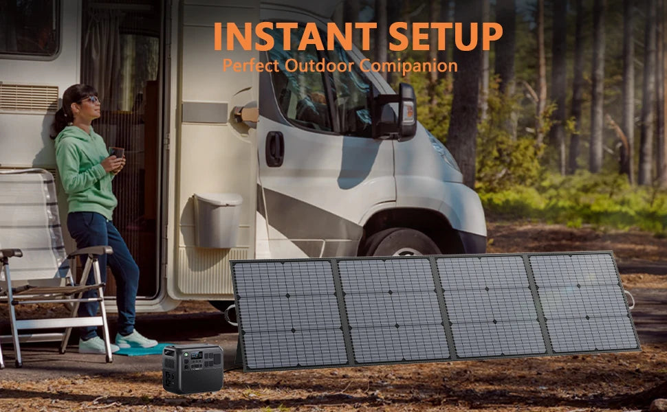 Lightweight & Foldable Solar Panel for Outdoor Power with 110W/220W/400W