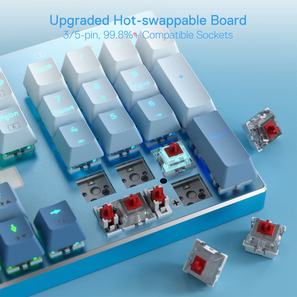 Wired Mechanical Gaming Keyboard with 104 Keys and a Hot-Swap Linear Quiet Red Switch