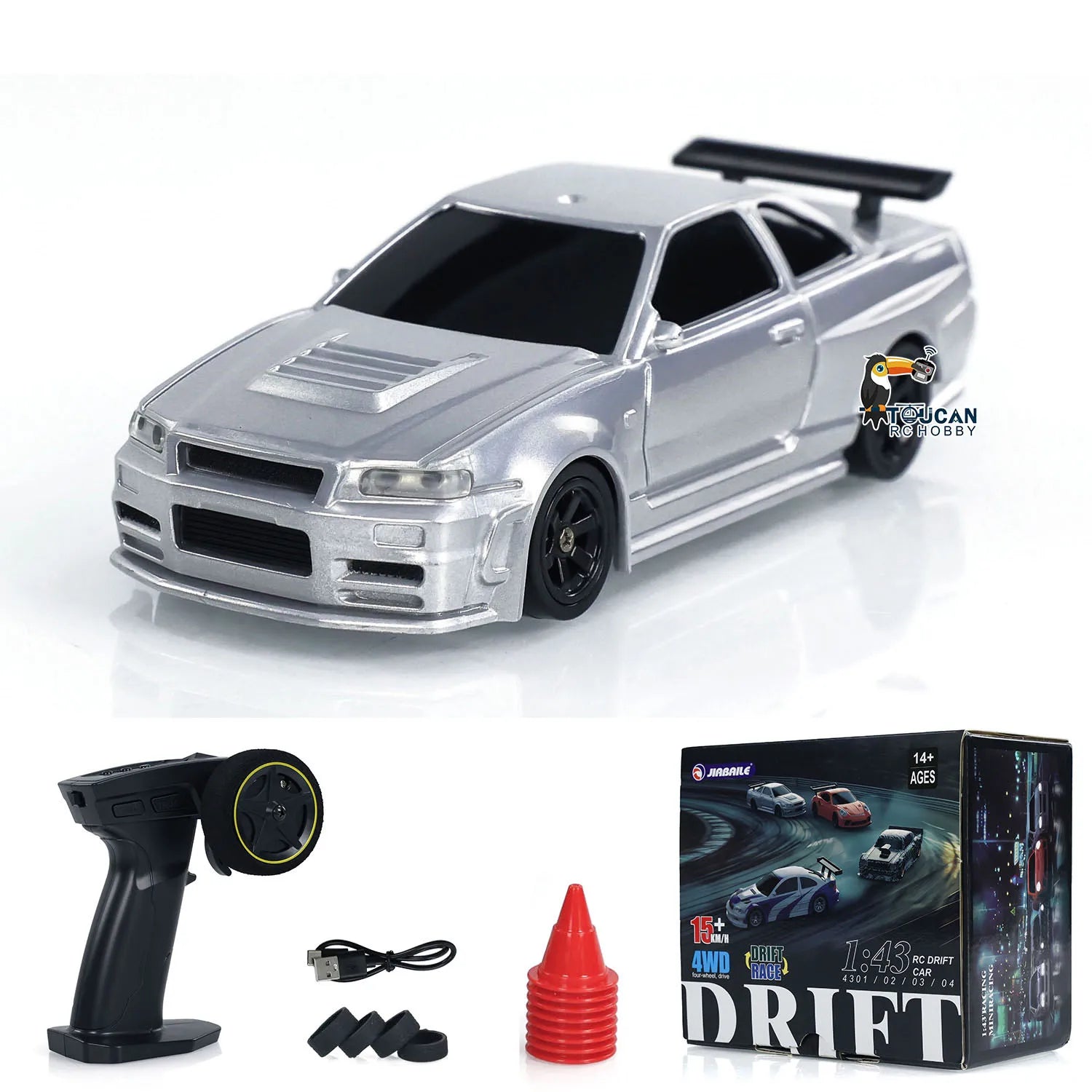 High-Speed 4WD RC Drifting Car (1:43 Scale)