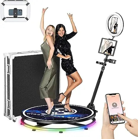 Automatic 360 Photo Booth with Custom Logo App: Perfect for Parties & Events
