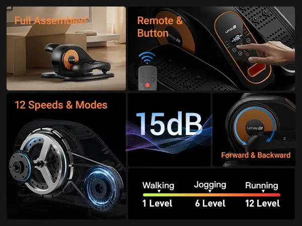 Compact Seated Elliptical for Seniors (Electric & Remote-Controlled)