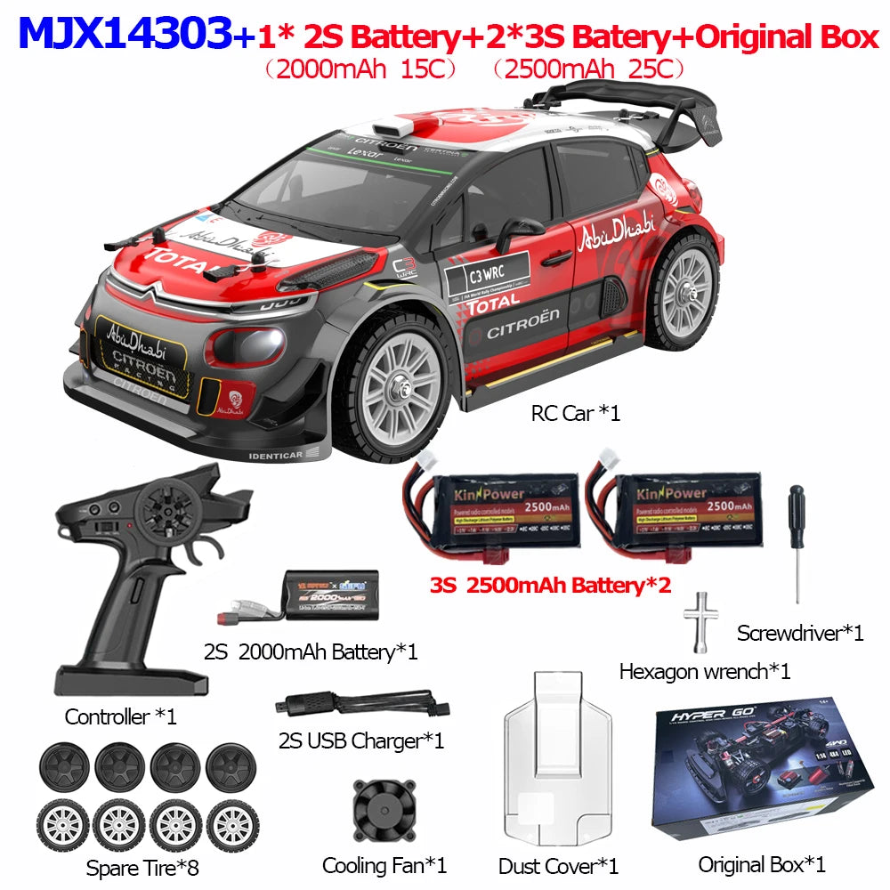 HYPER GO 1/14 RC Car: 55km/h Brushless 4WD Off-Road Truck
