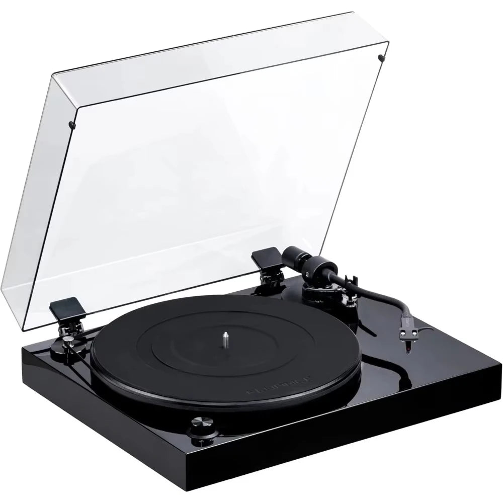 High-Fidelity Vinyl Turntable with Cartridge and Speed Control Motor - Piano Black (Note: Phono Preamp NOT Included)