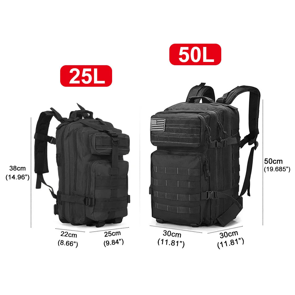 Multi-functional 25L/45L Tactical Backpack: Waterproof & Durable