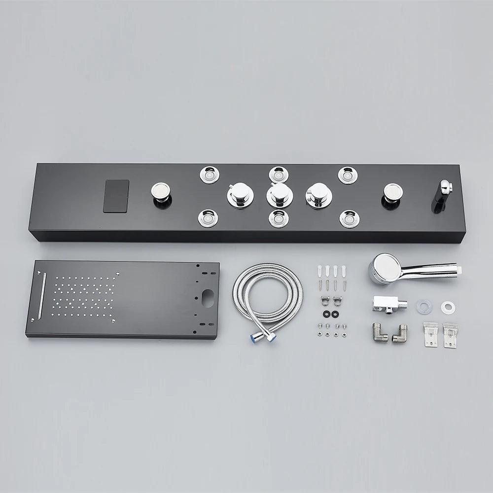 LED Shower Panel Tower System Waterfall Hydroelectricity with LCD Display