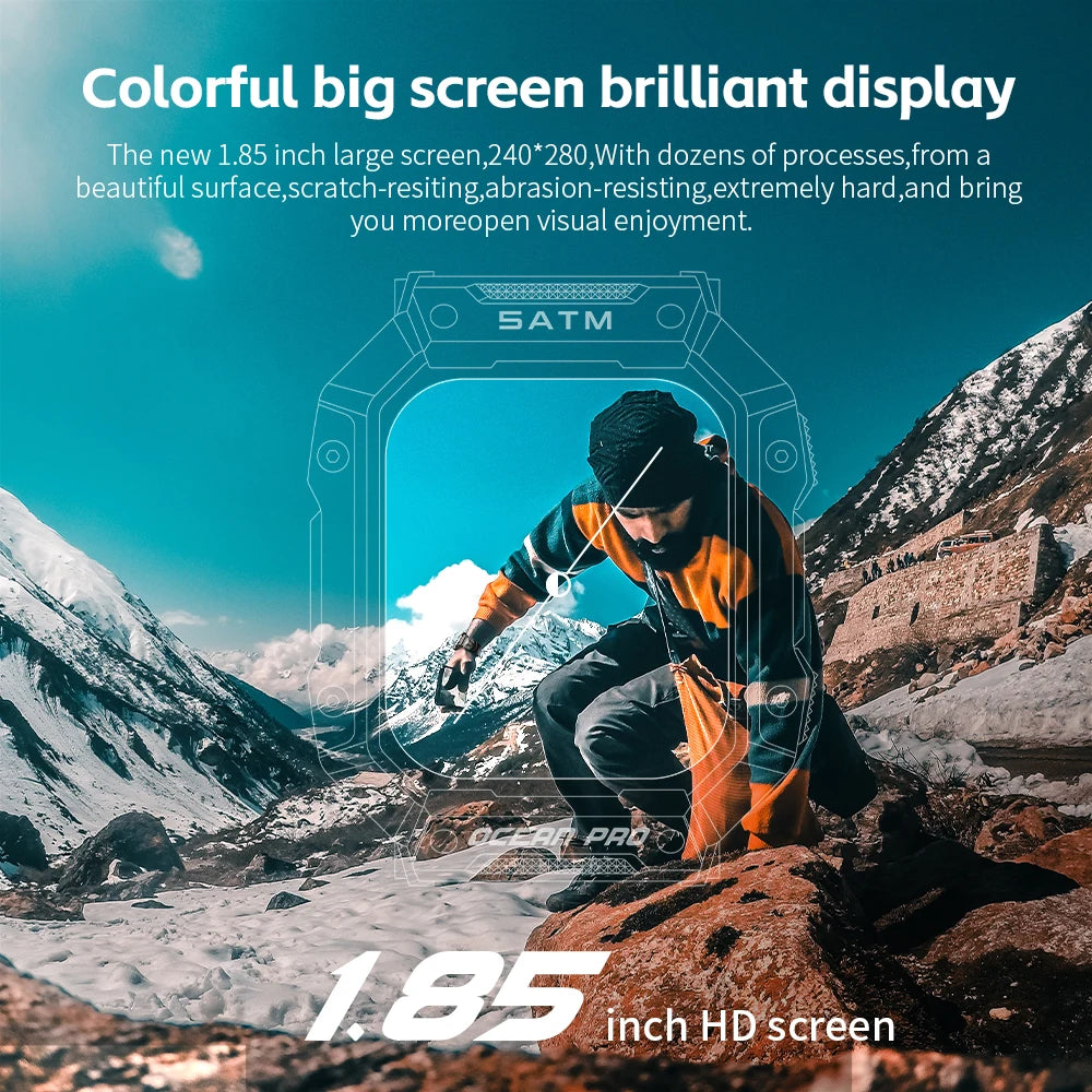 Pro Sport Smartwatch: Waterproof, Rugged, Fitness & Heart Rate Tracker