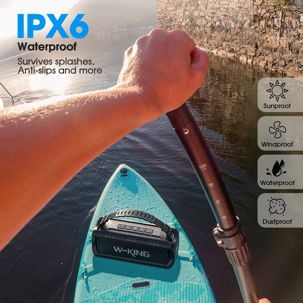 Durable Portable Outdoor Bluetooth Speaker: 30W Loud Sound, Waterproof, and a 24-Hour Battery