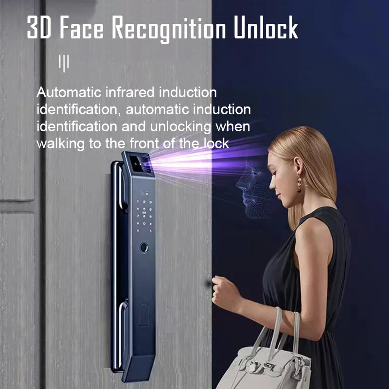 Face Recognition Digital Door Lock With Camera, Fingerprint Recognition
