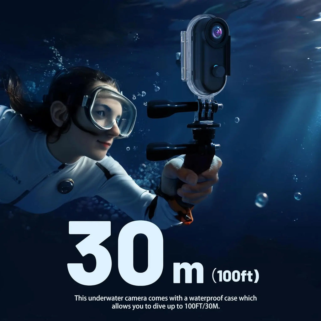 40M Waterproof 4K POV Action/Body Camera with 128GB Storage