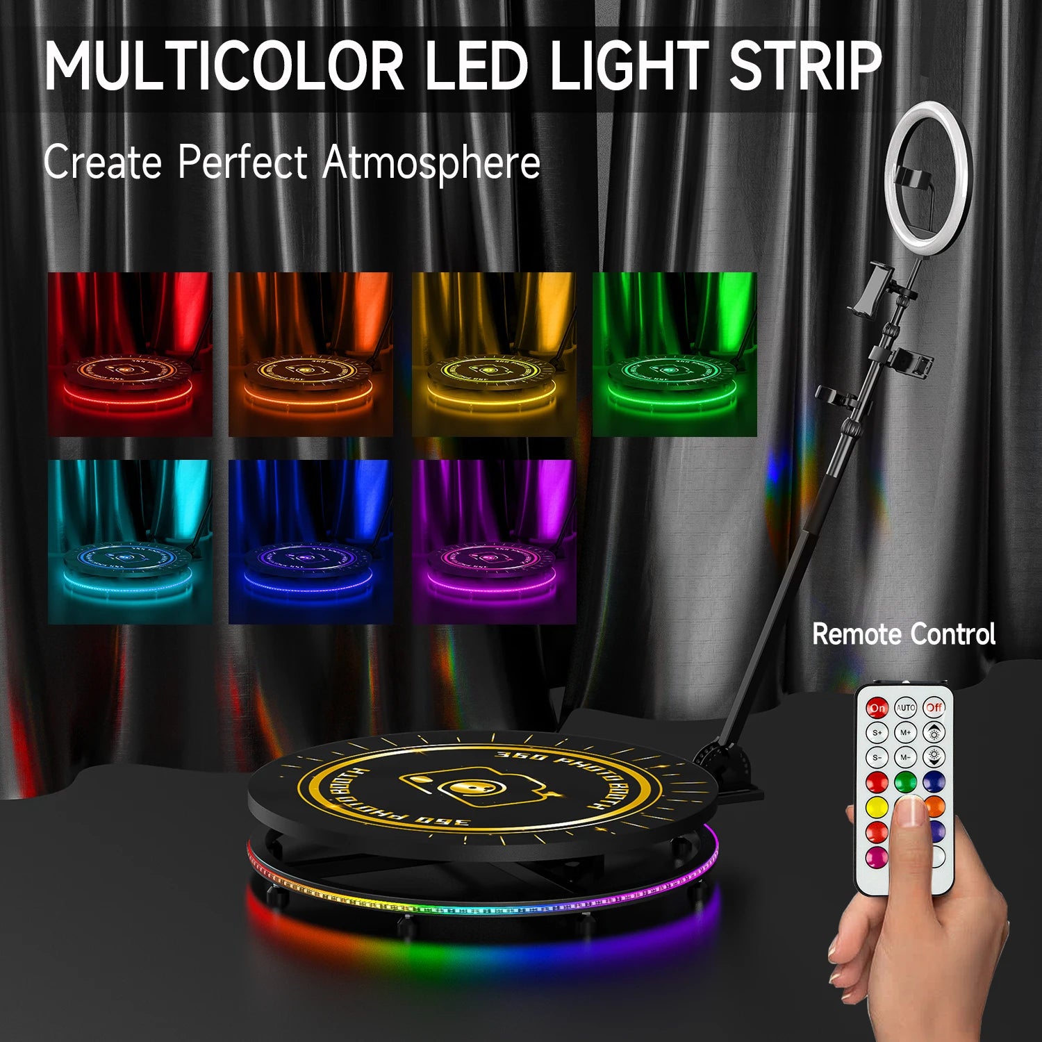 Automatic 360 Photo Booth with Custom Logo App: Perfect for Parties & Events