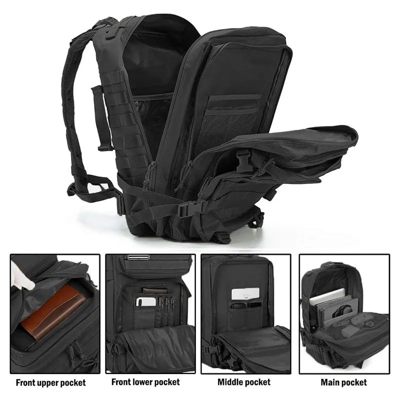 Multi-functional 25L/45L Tactical Backpack: Waterproof & Durable
