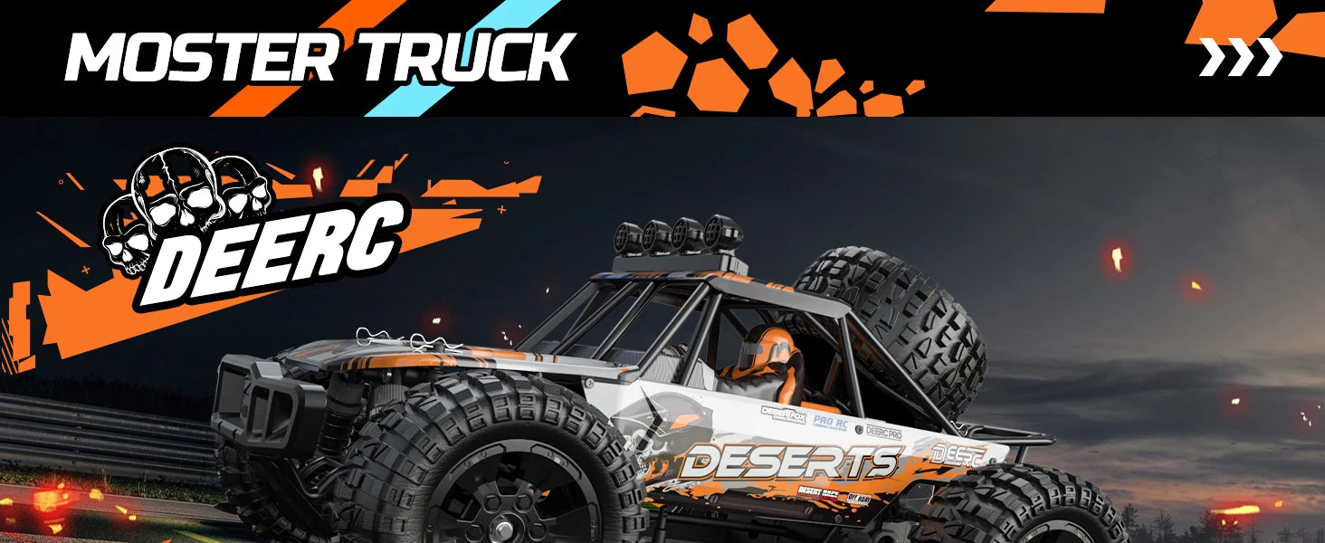 1/10 Scale High-Speed All-Terrain RC Truck (4WD, 2 Batteries)