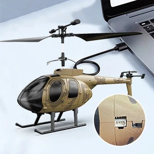 Dark Khaki RC Helicopter Toy with One-Click Takeoff (Indoor)