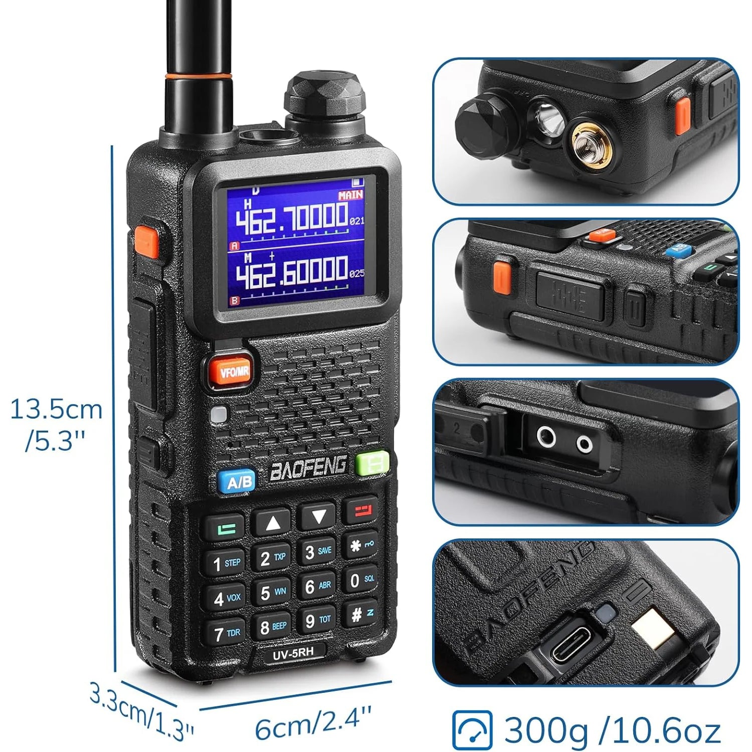 4-Pack Long Range Two-Way Radios Walkie Talkies (Dual-Band, 5W)
