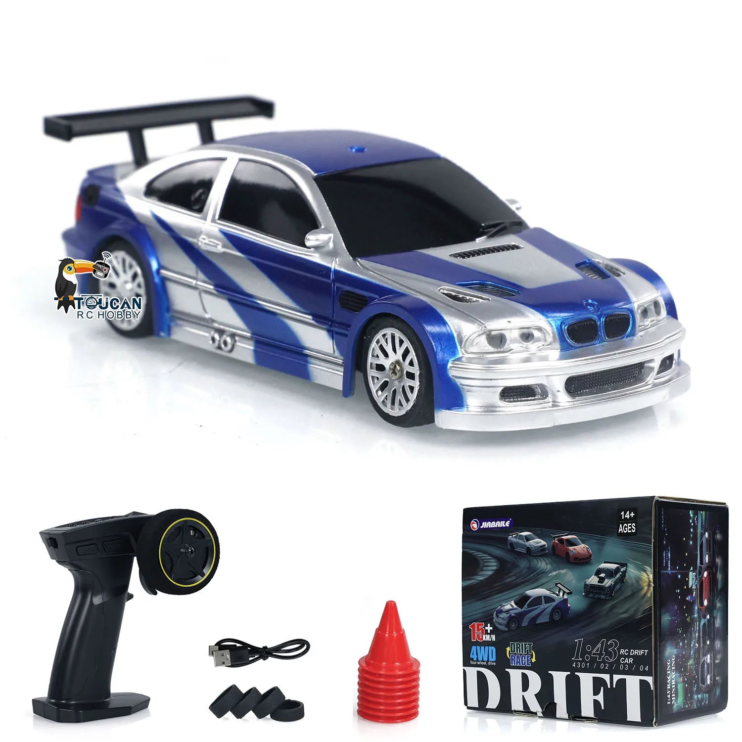 High-Speed 4WD RC Drifting Car (1:43 Scale)