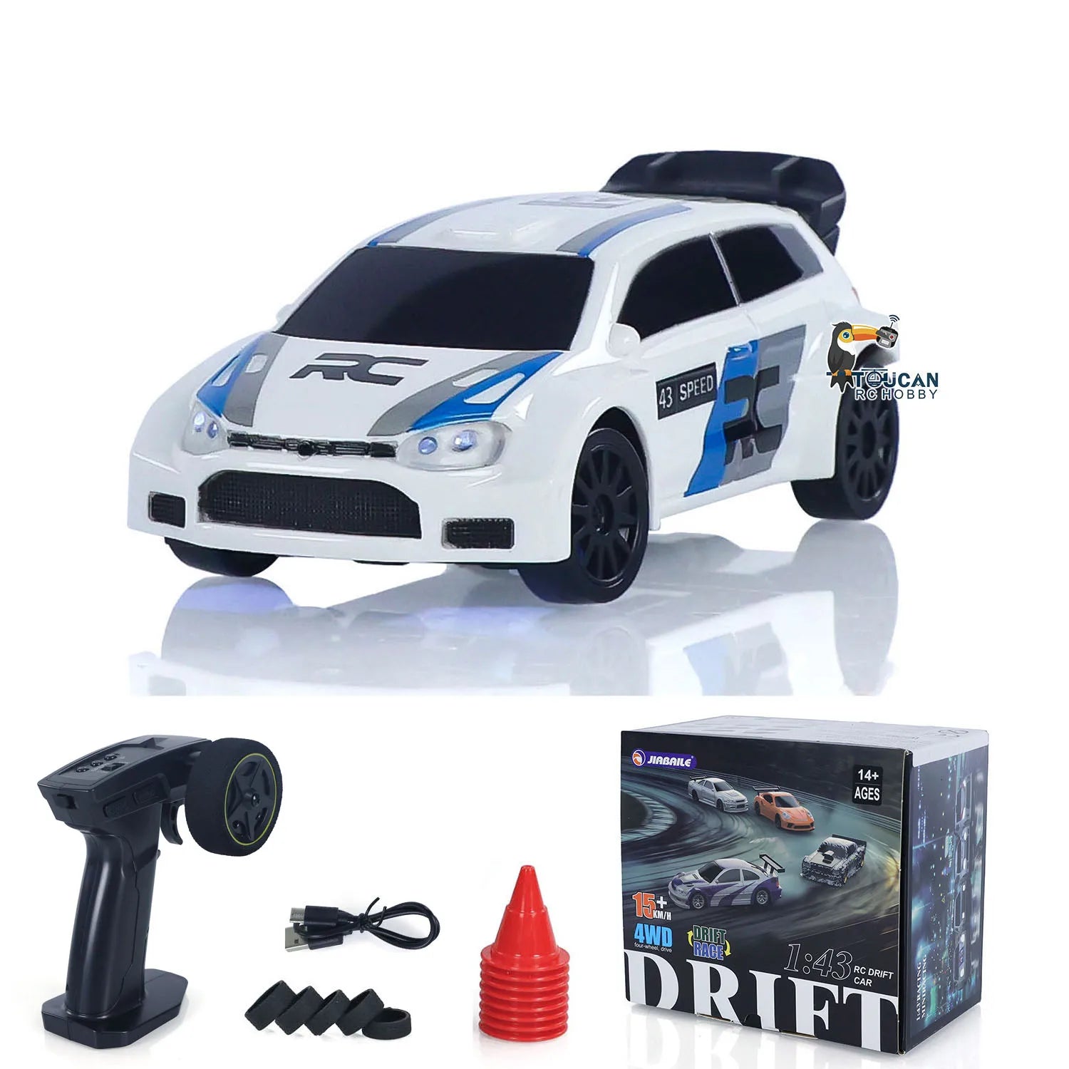 High-Speed 4WD RC Drifting Car (1:43 Scale)