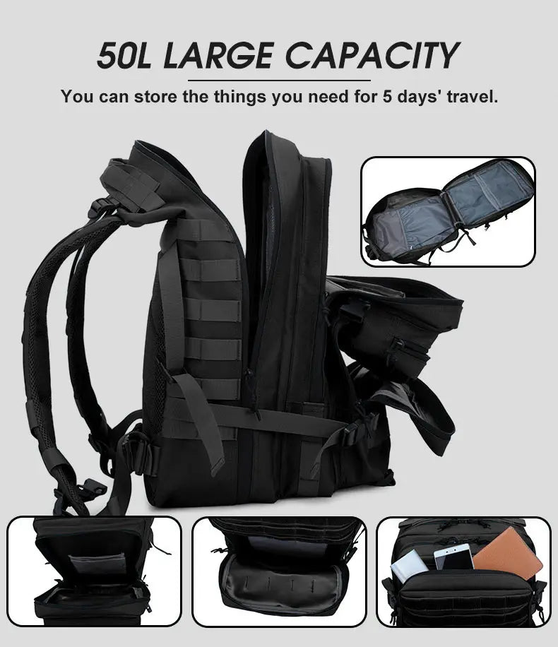 Multi-functional 25L/45L Tactical Backpack: Waterproof & Durable