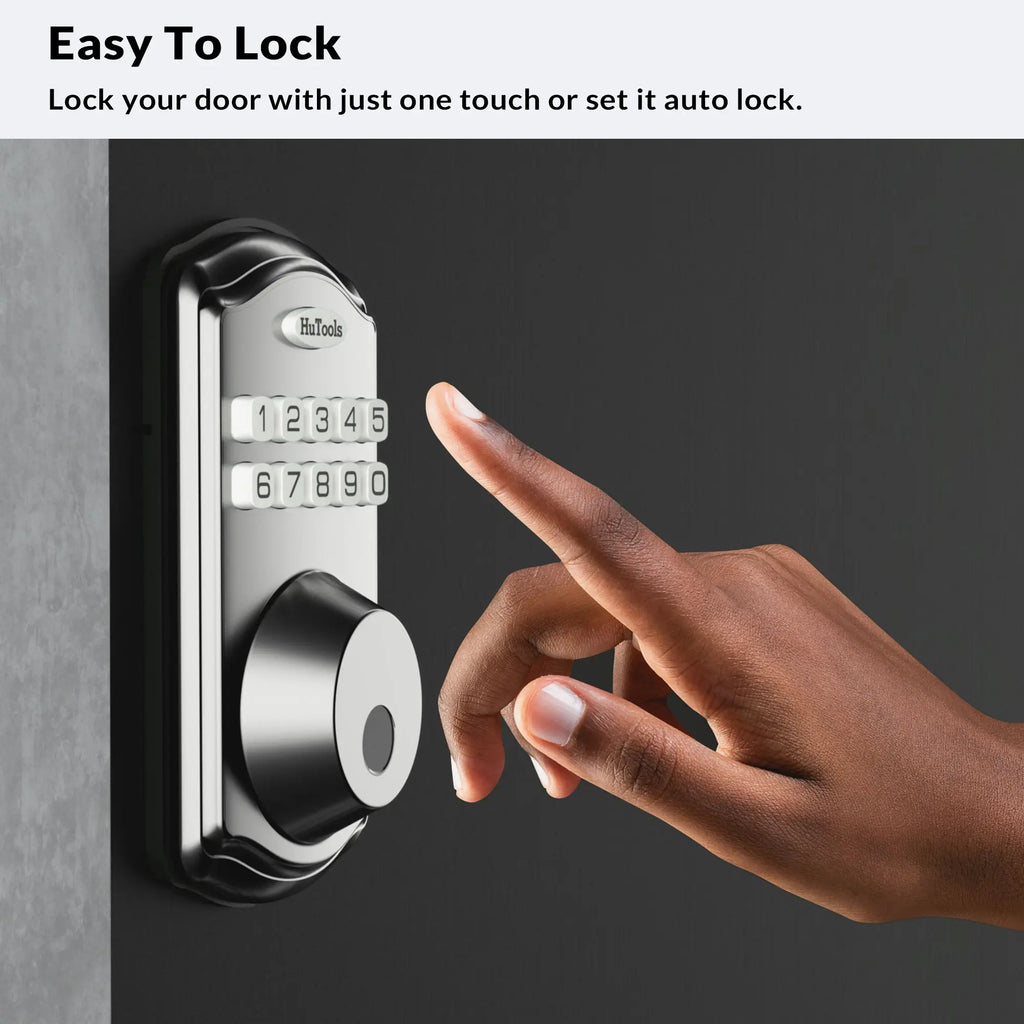 Smart Keypad Door Lock, Fingerprint Entry Deadbolt, 20 User Codes, Easy To Install And Program