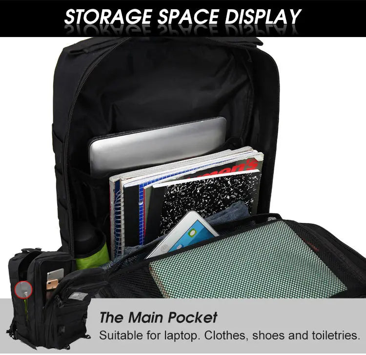 Multi-functional 25L/45L Tactical Backpack: Waterproof & Durable