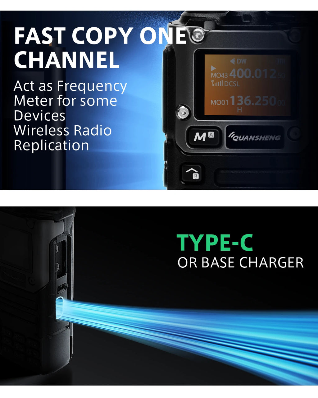 5W Dual-Band Two-Way Radio Walkie Talkie with USB-C Charging and NOAA Weather