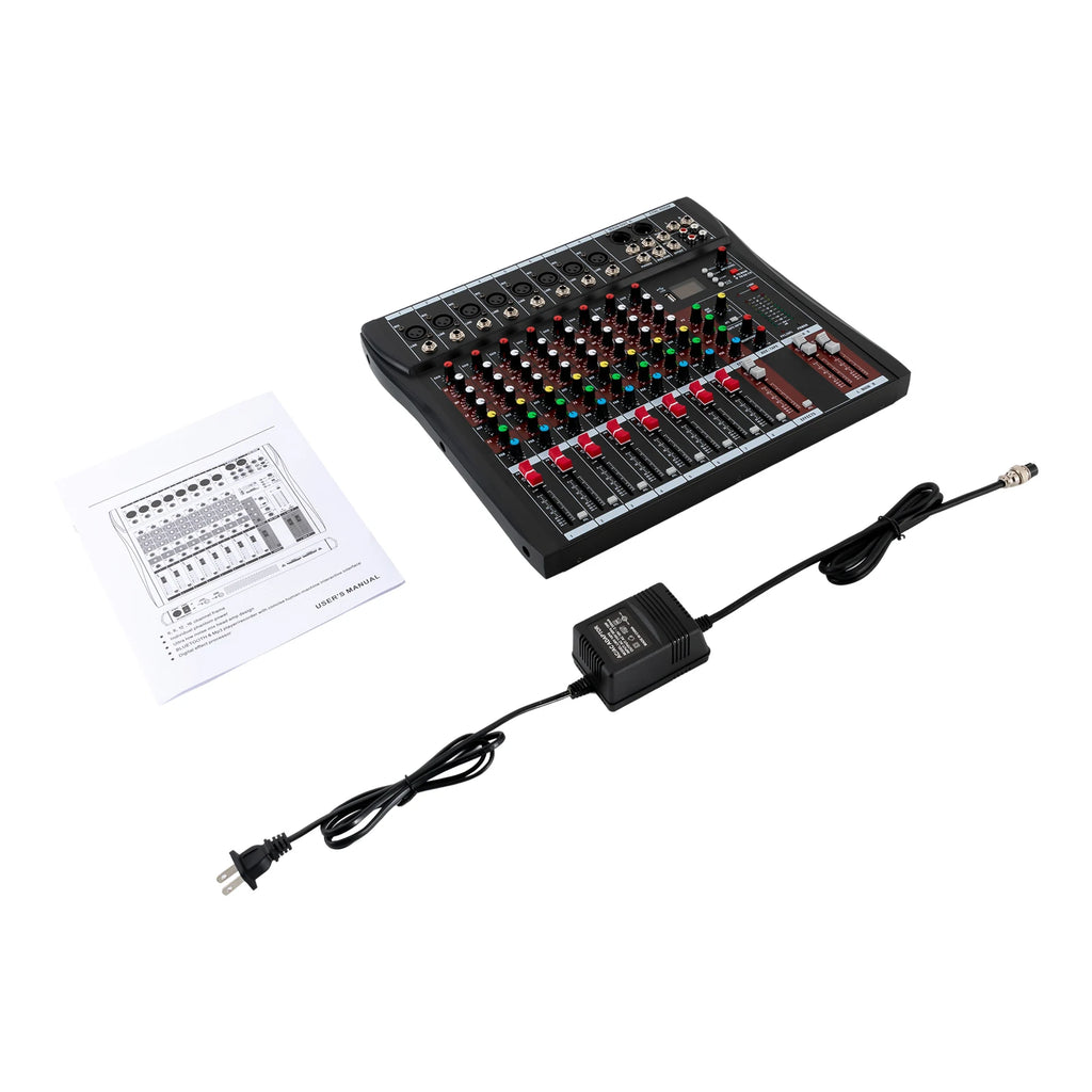 Professional 7/8-Channel Mixer: Bluetooth, USB Recording & XLR Mic Input