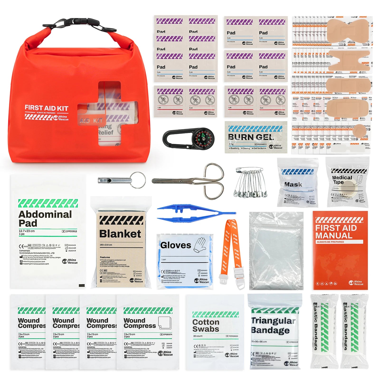Waterproof First Aid Kit: Emergency Survival Supplies in a Dry Bag for Kayaking, Boating & Outdoor Adventures