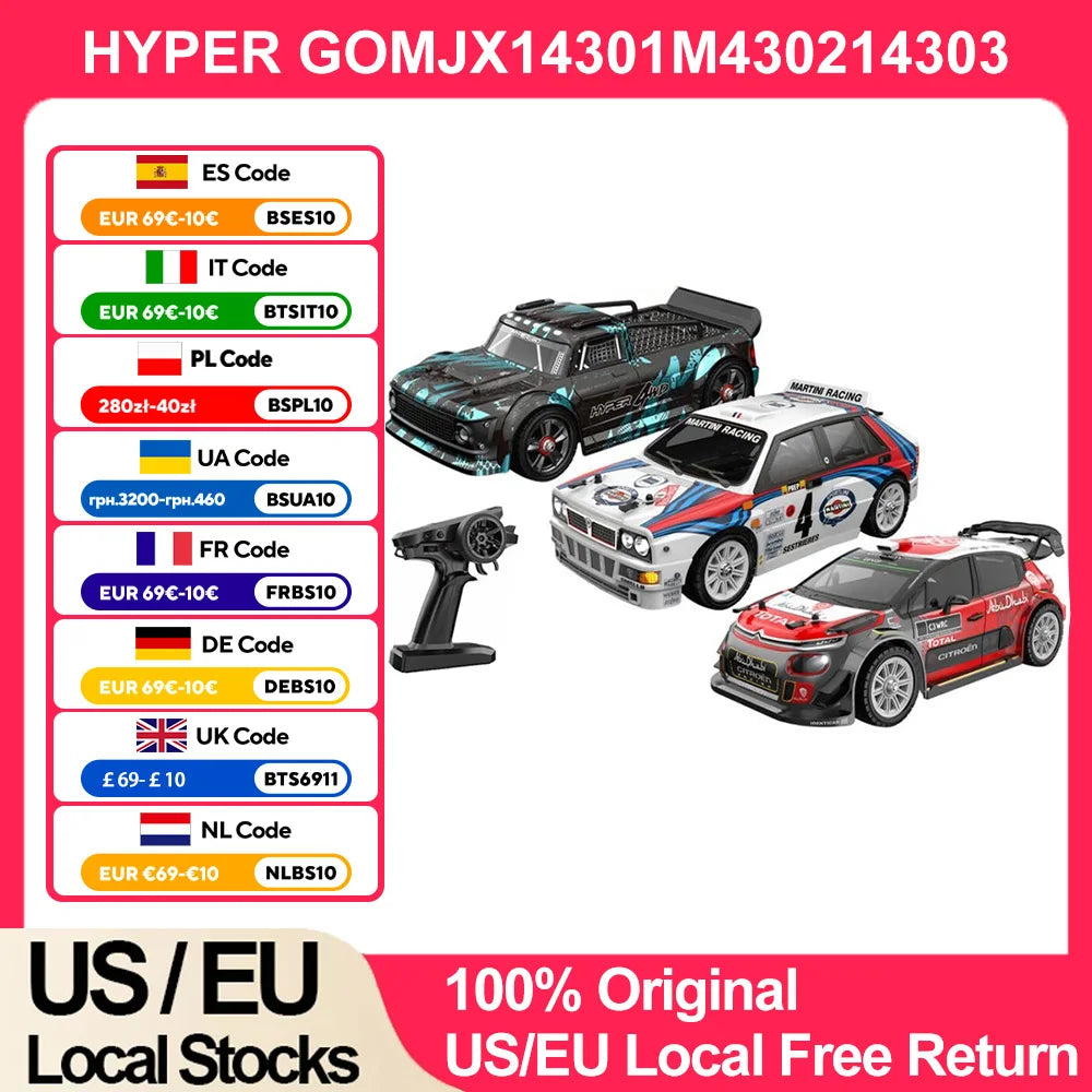 HYPER GO 1/14 RC Car: 55km/h Brushless 4WD Off-Road Truck