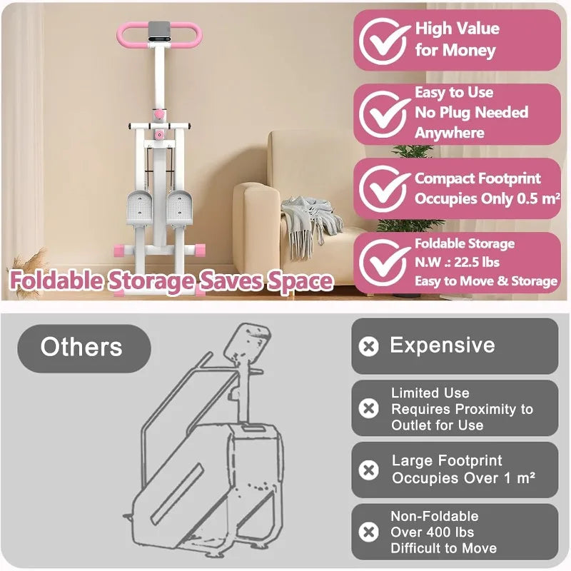 Home Stair Stepper & Climber for Cardio Workout with Adjustable Handlebars