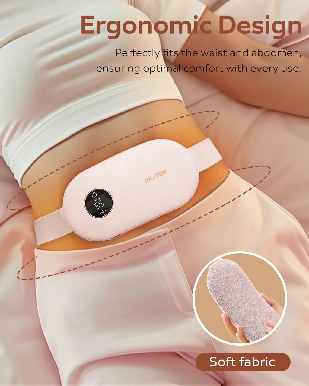 Fast-Heating Wearable Heating Pad: 3 Settings for Period Cramp Relief