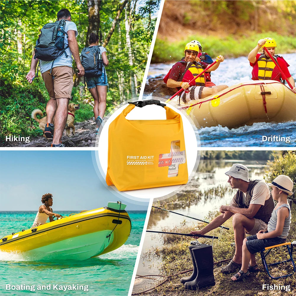 Waterproof First Aid Kit: Emergency Survival Supplies in a Dry Bag for Kayaking, Boating & Outdoor Adventures