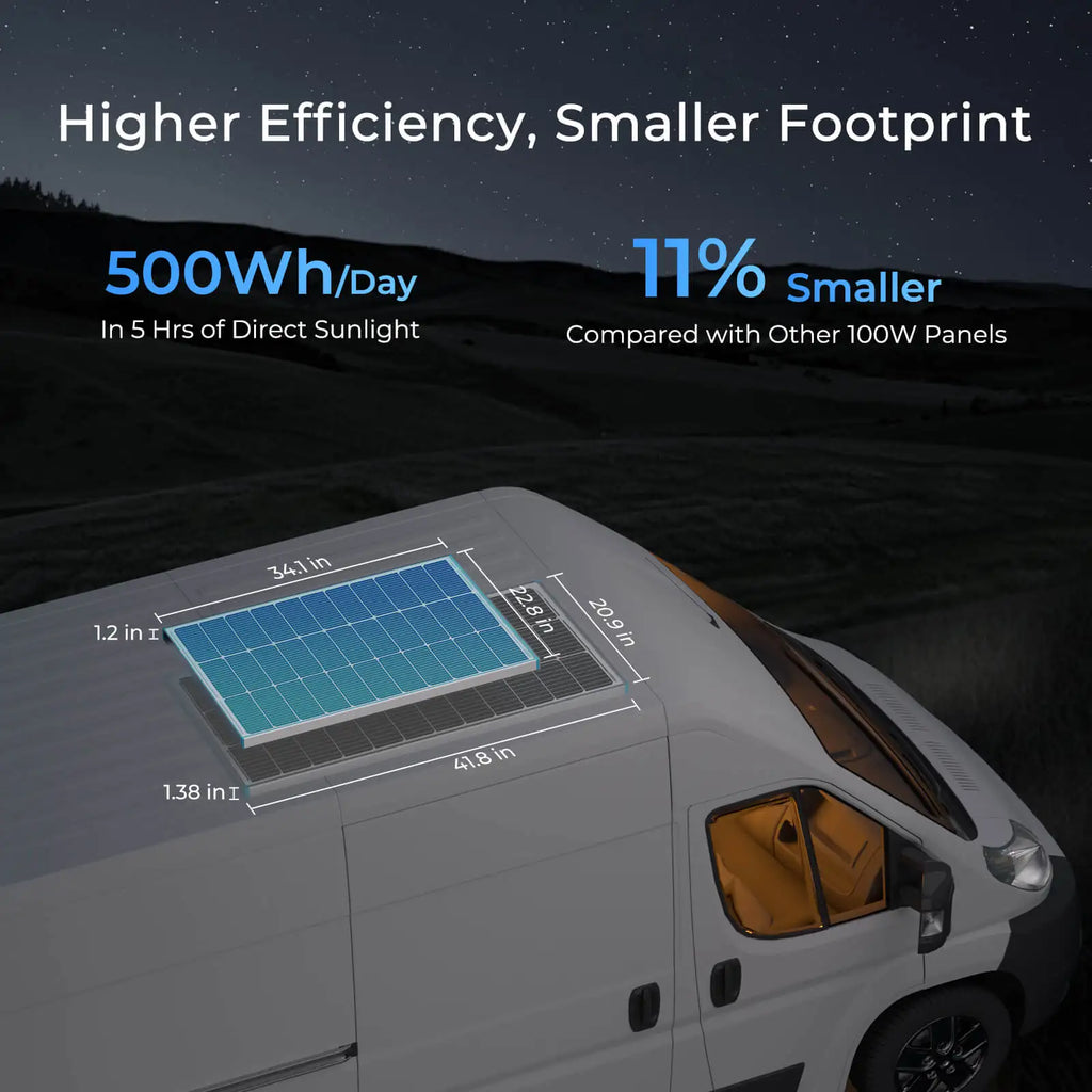 Efficient 100-Watt Solar Panel (12V) for RV/Marine/Rooftop