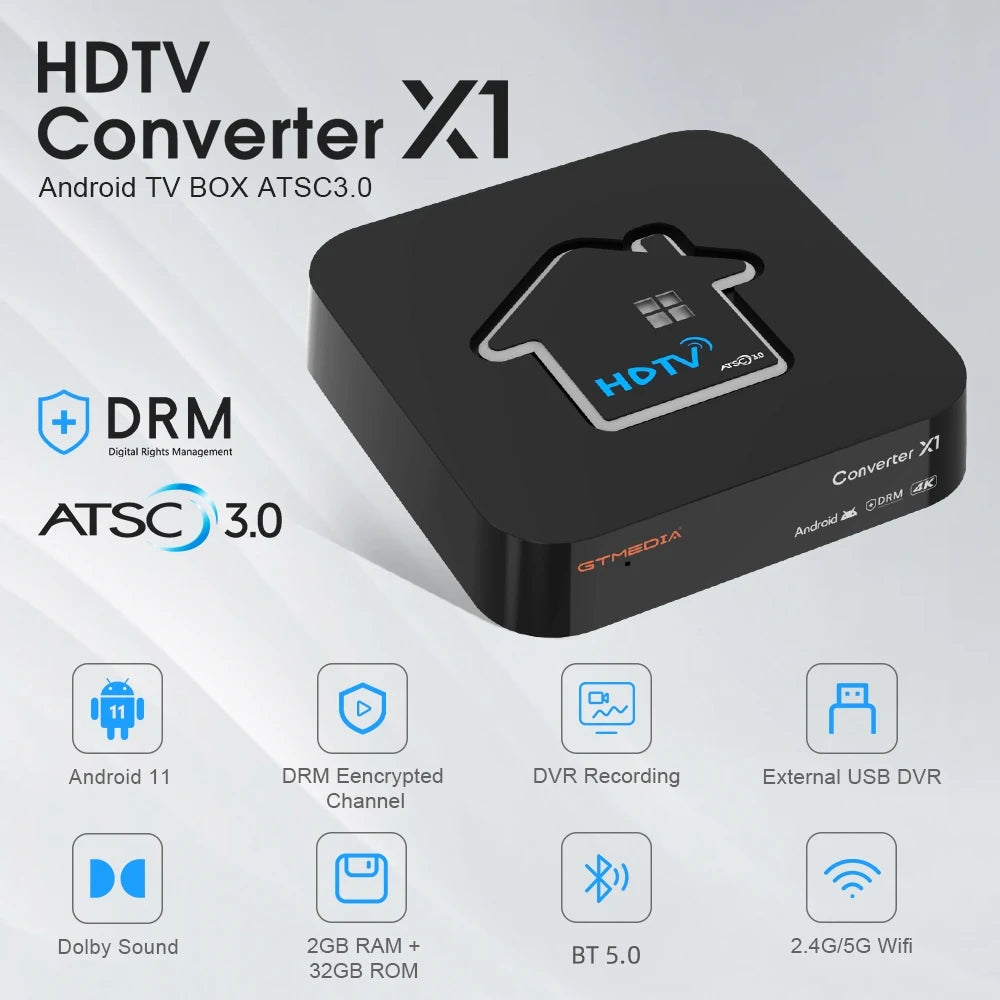 X1 Android TV Box: 4K ATSC 3.0 Tuner with Dual Wi-Fi