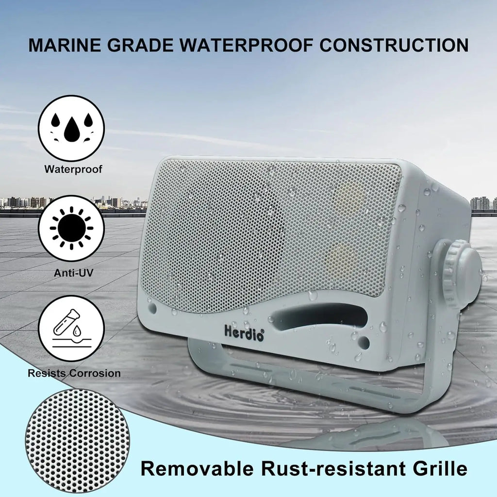 Premium 3.5" Wired Outdoor Speakers - 200W, Waterproof, and Wall-Mountable